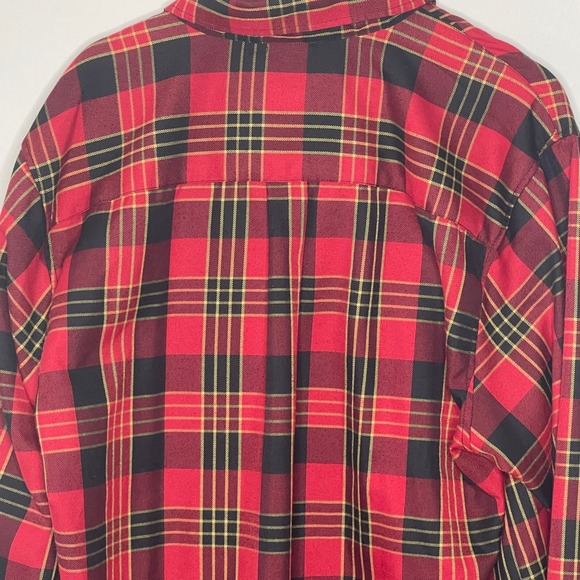DIXXON Flannel Shirt Men's XL Red‎ Black Yellow Plaid Long Sleeve Button Up - Picture 8 of 9